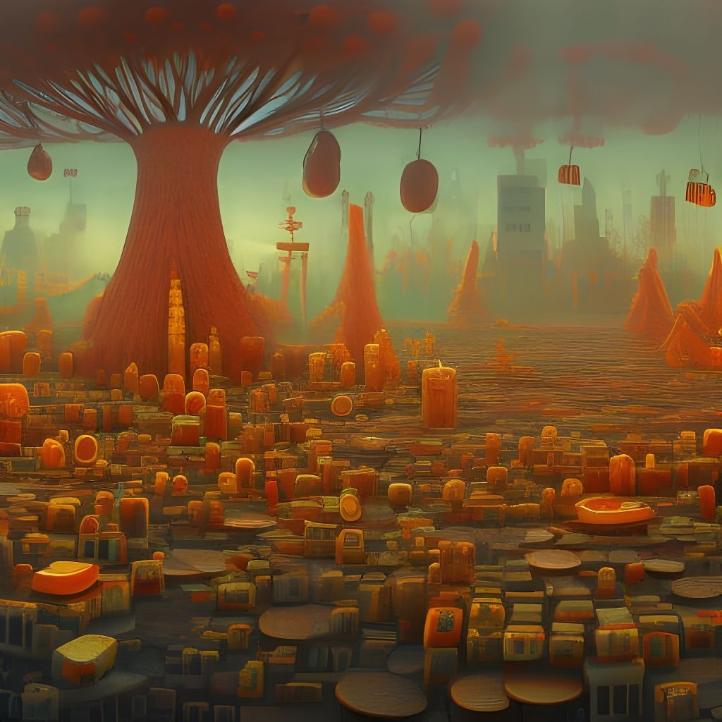 City of Sausages: A Surreal Edible Metropolis