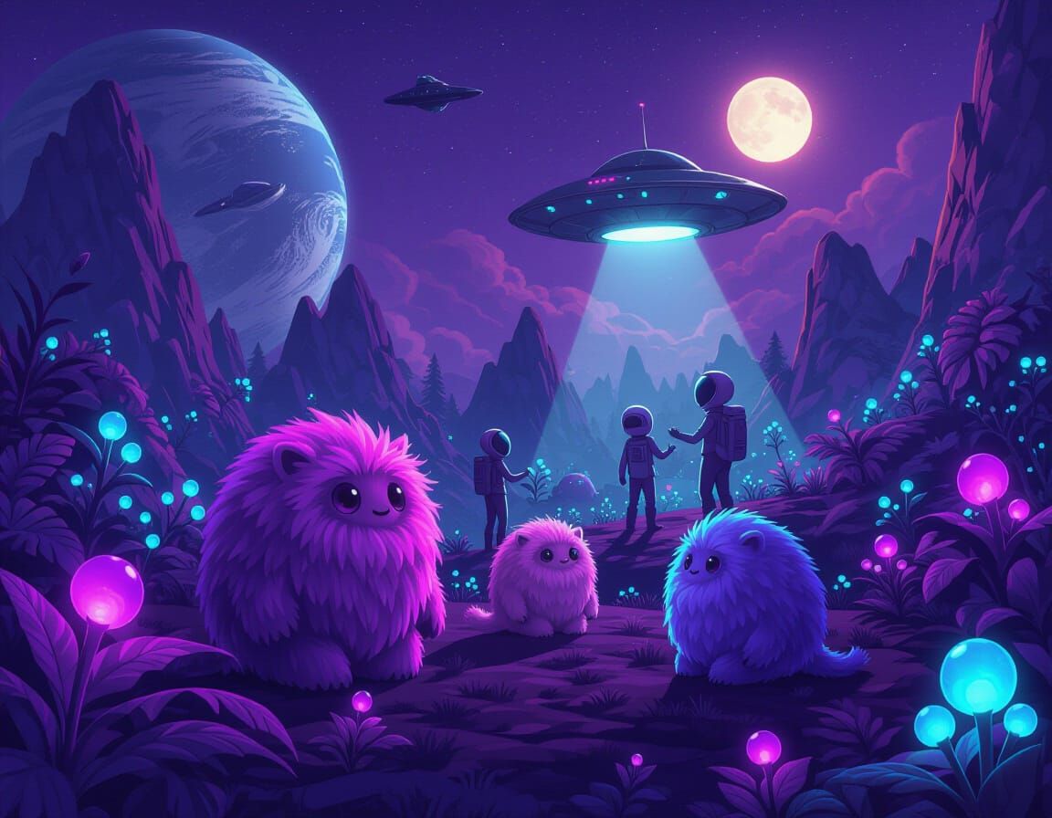 Future Earth: Evolved Furry Creatures and Alien Visitors