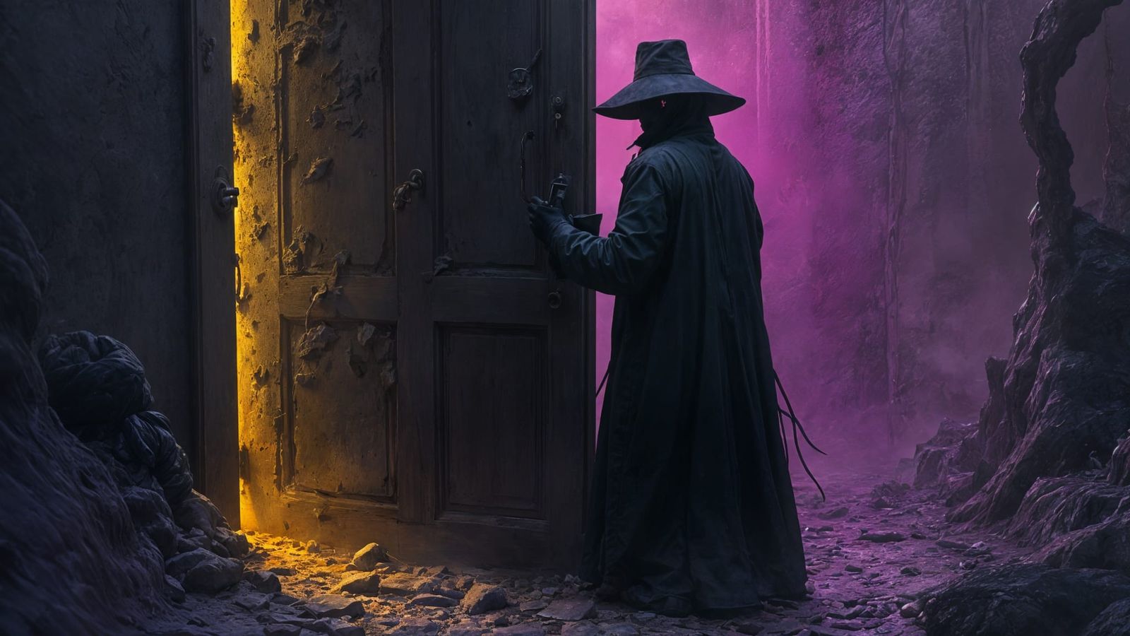 Melting Doorway: Dark Fantasy Keyhole Scene