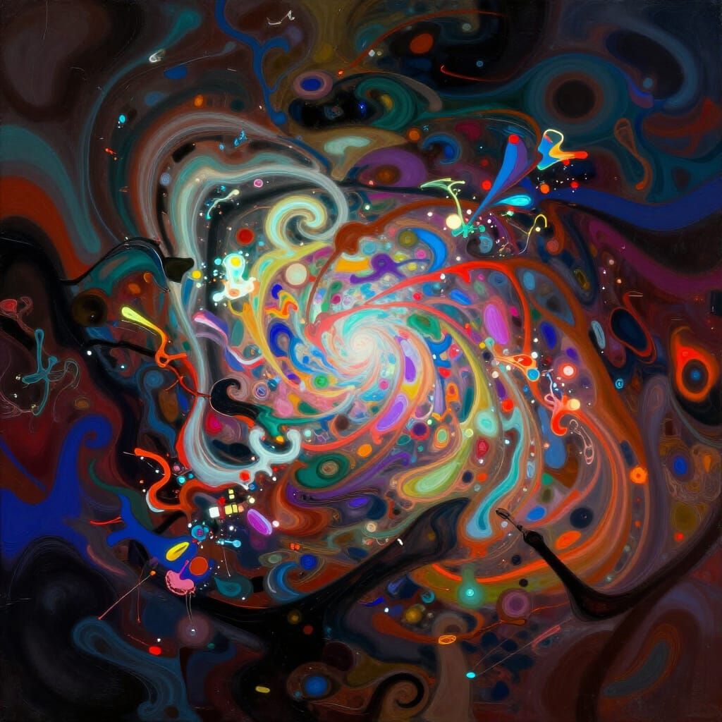 Surreal Swirling Colors and Distorted Shapes