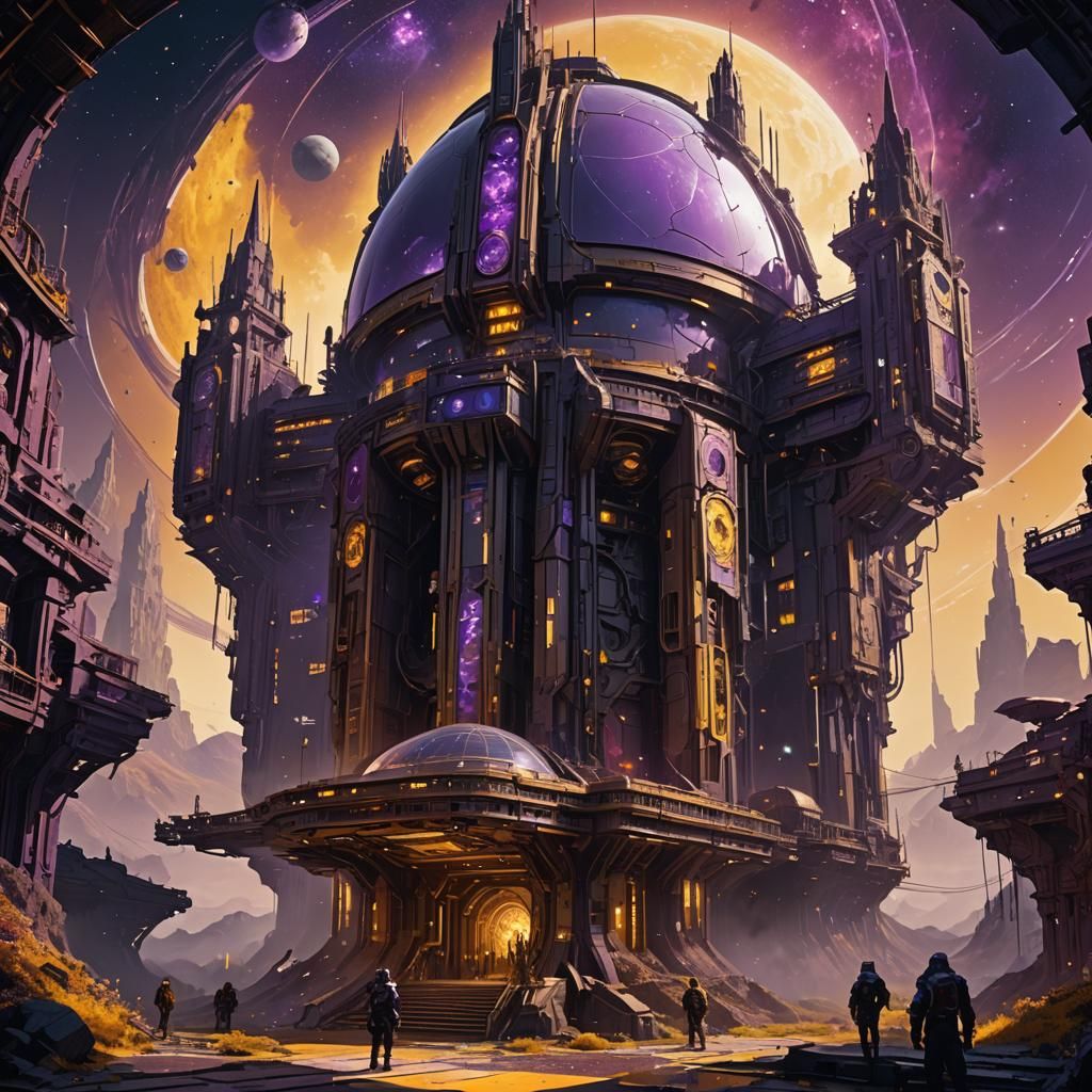 Hyperdetailed Space Base Concept Art