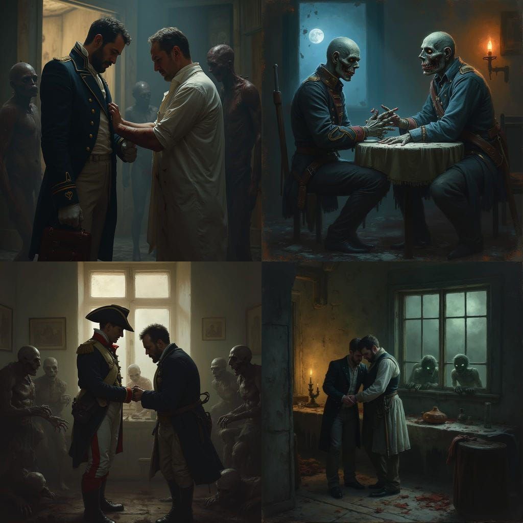 Napoleonic Zombies: Officer and Medic Aid Each Other