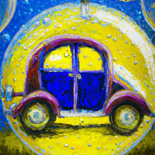 Bubble Vehicle as Oil Painting on Canvas