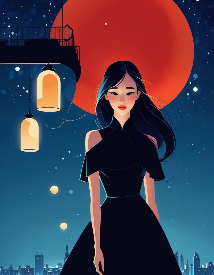 Nostalgic Digital Illustration in Cel-Shaded Style