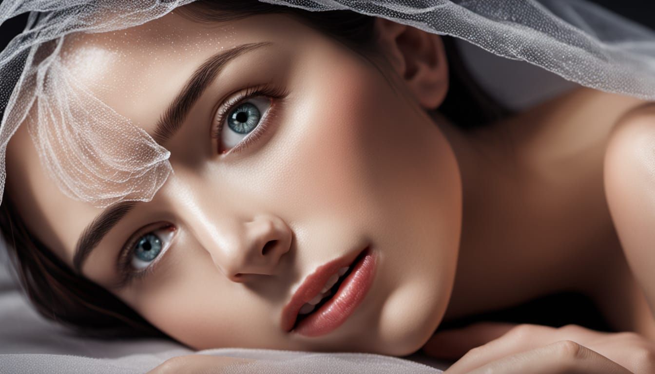 Hyper-Realistic Sculpture of Veiled Woman in Classical Style