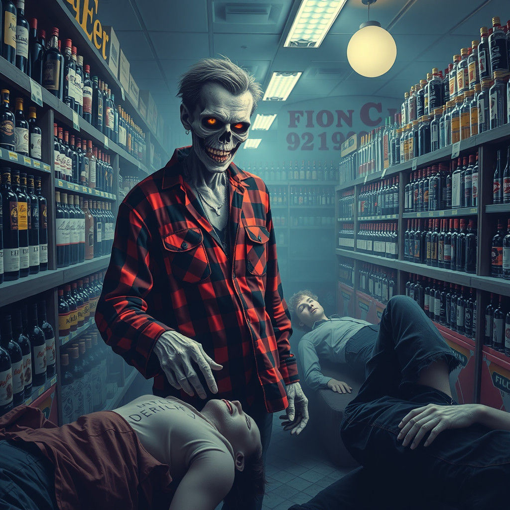 Zombie Salesman in Alcohol Store