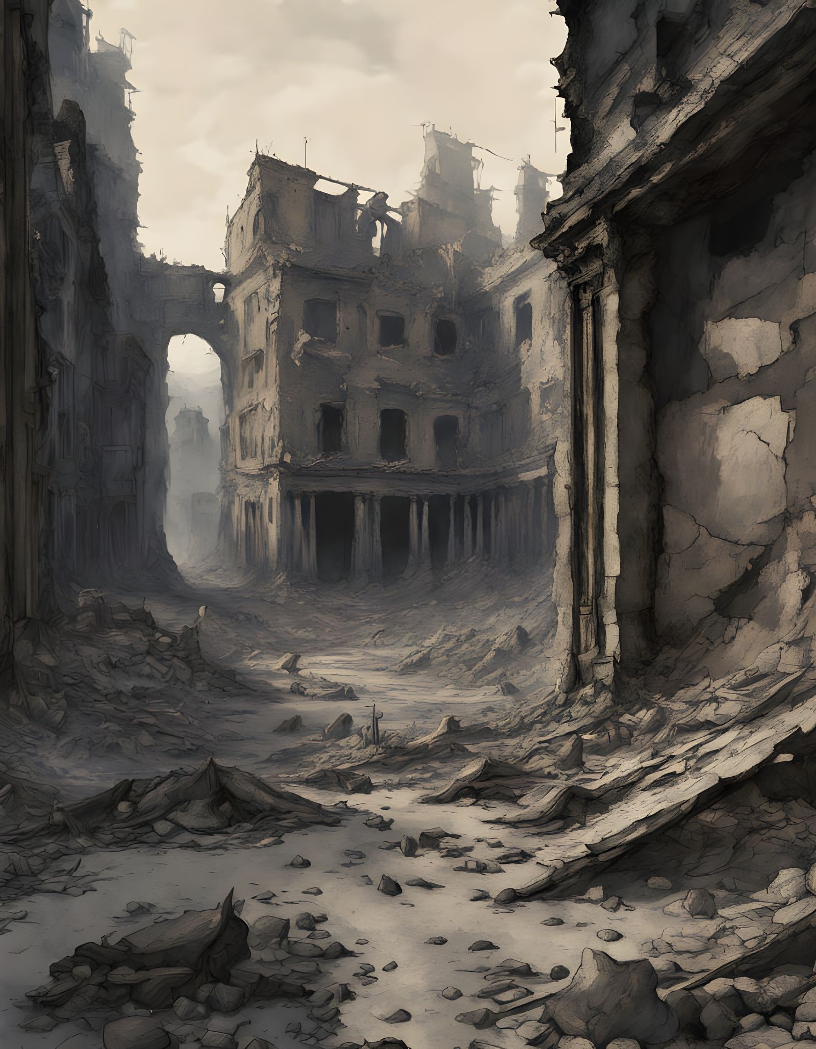 Monumental Landscape Inspired by Anselm Kiefer