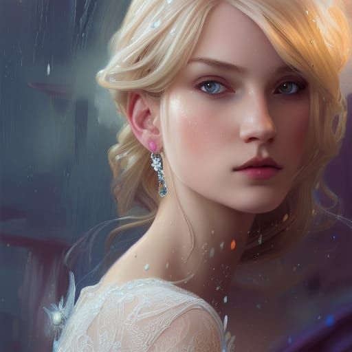 Attractive Princess Portrait in Art Nouveau Style