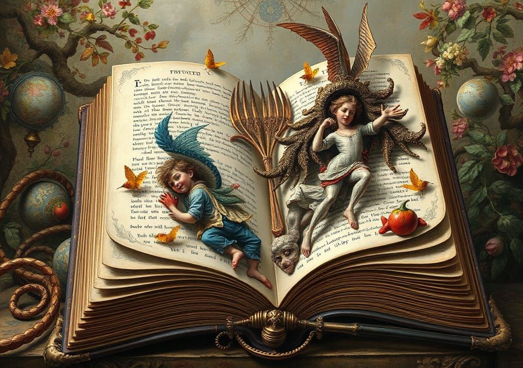 Fairy Tale Characters Escape an Ornate Book in Whimsical Det...