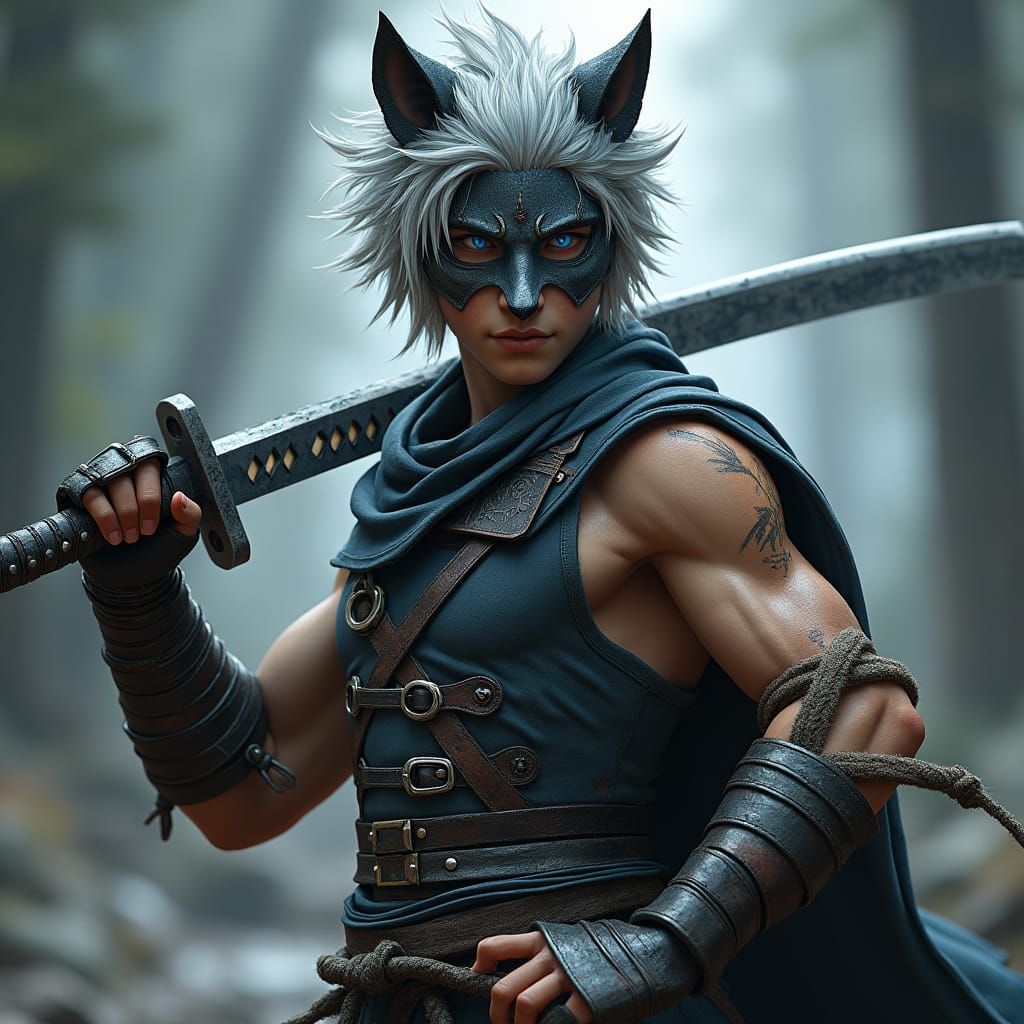 Kazuki: Battle-Hardened Warrior in Fantasy Concept Art
