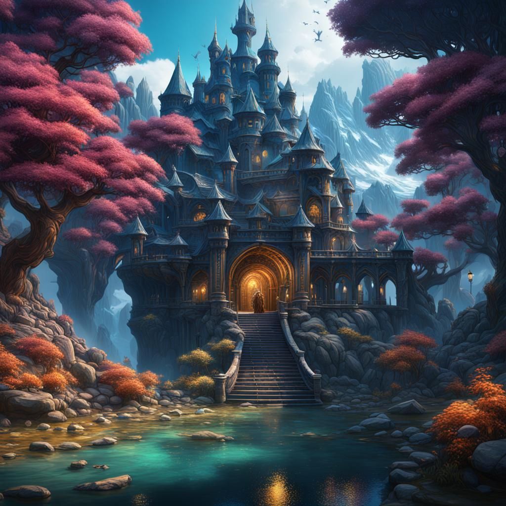 Fantastical Matte Painting in Deep Color, 8K Resolution