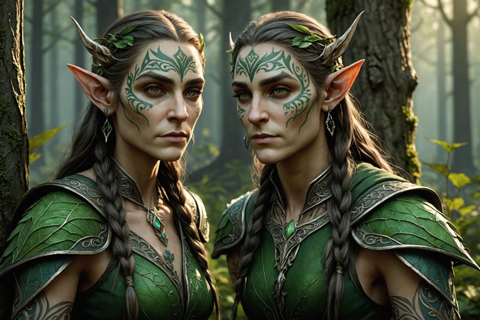 Realistic Painting of Bosmer Clan-Folk of Valenwood