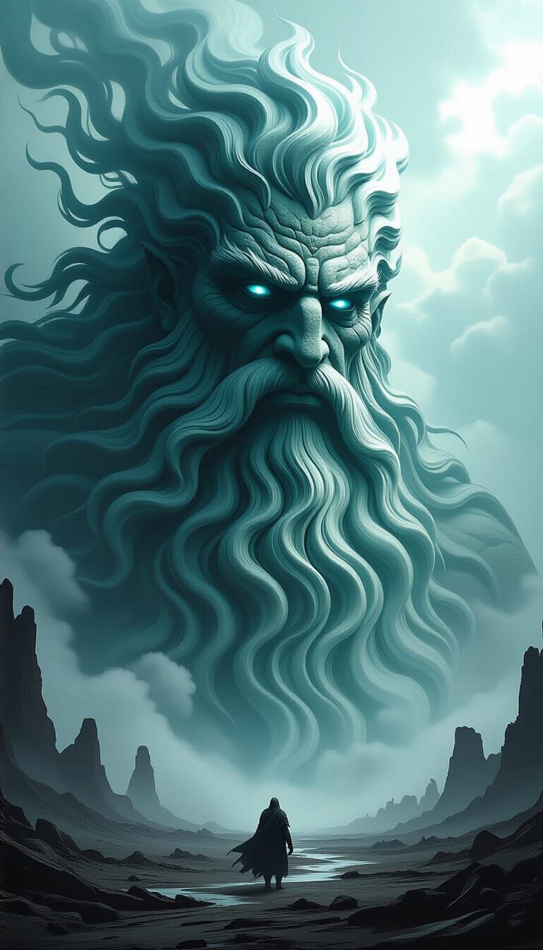 Ancient River God in Post-Apocalyptic Wasteland