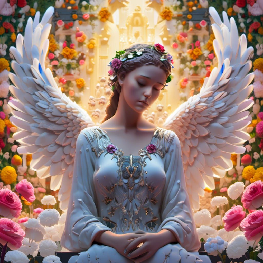 Mourning Mother's Tears Nurture Grave Flowers