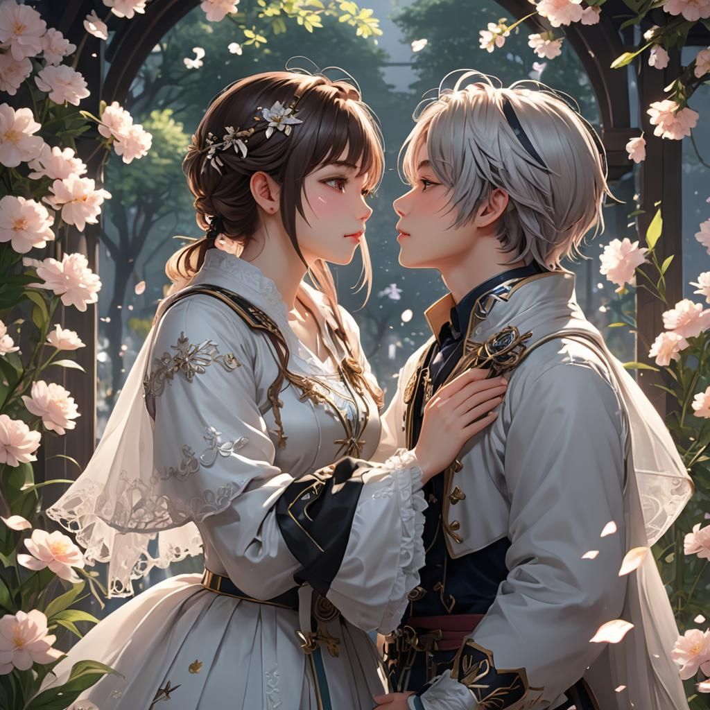 Anime First Kiss: Reverie in 3D Digital Art