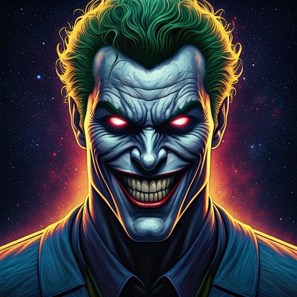 Joker and Beyonder Fusion in Surrealist Illustration