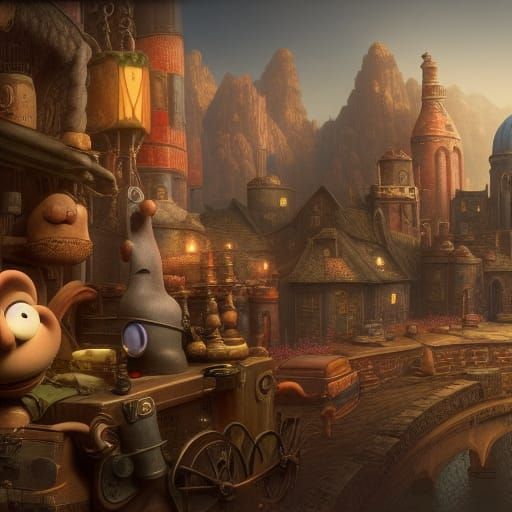 Wallace and Gromit: Detailed Matte Painting
