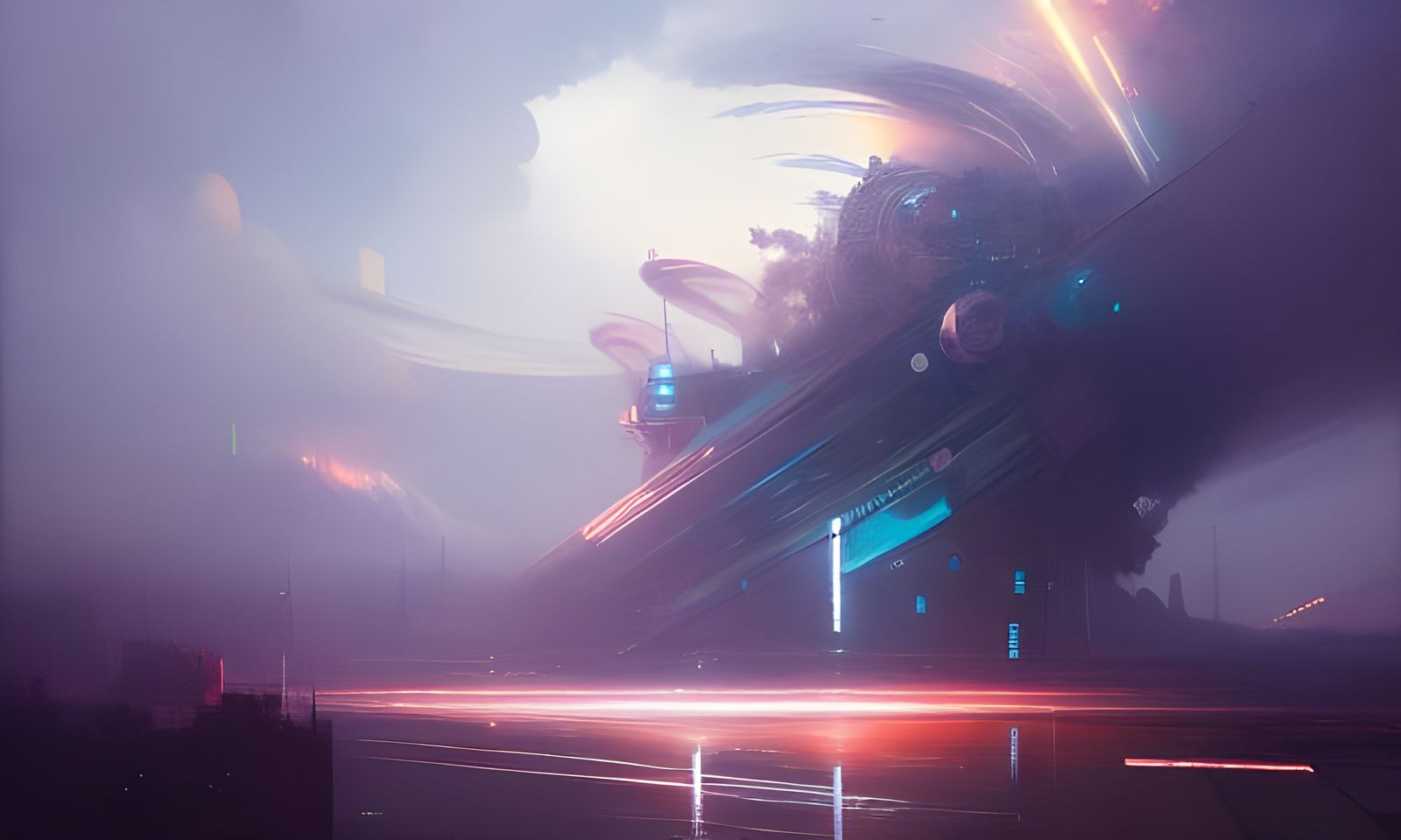 Detailed Cloud Factory Scene in 8K