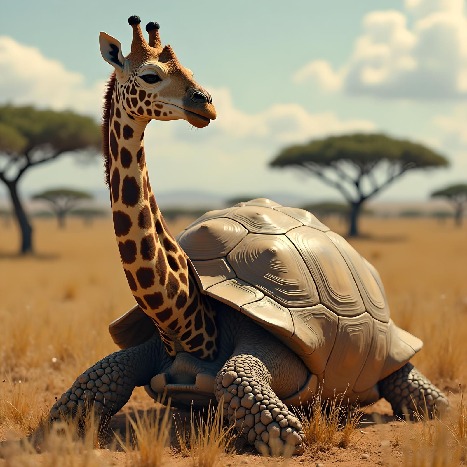 Turtle Giraffe Hybrid in Realistic Style