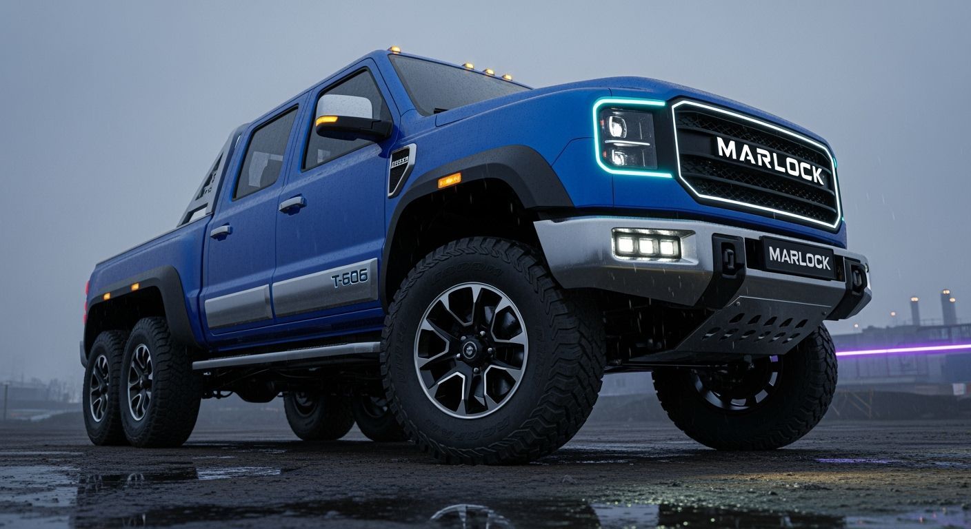 Futuristic Marlock Bison EV Hauler in Photorealistic Style