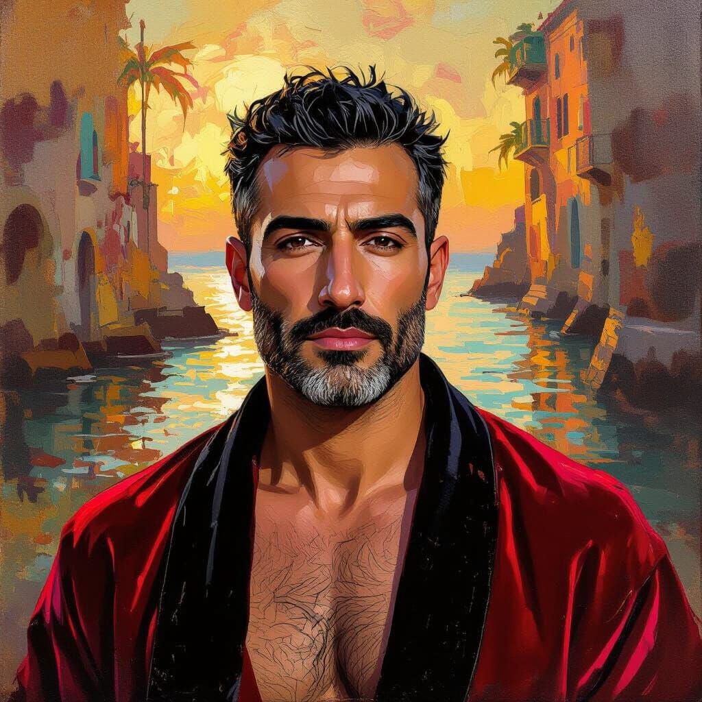 Impressionist Portrait of an Arab-Italian Man