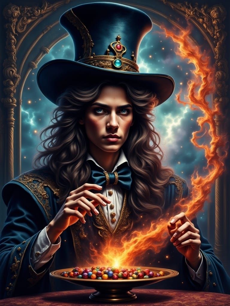 Magician Casting Fractal Spell in High Definition