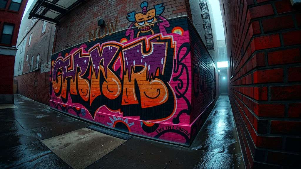 Vibrant Graffiti Art in New York City Alley
