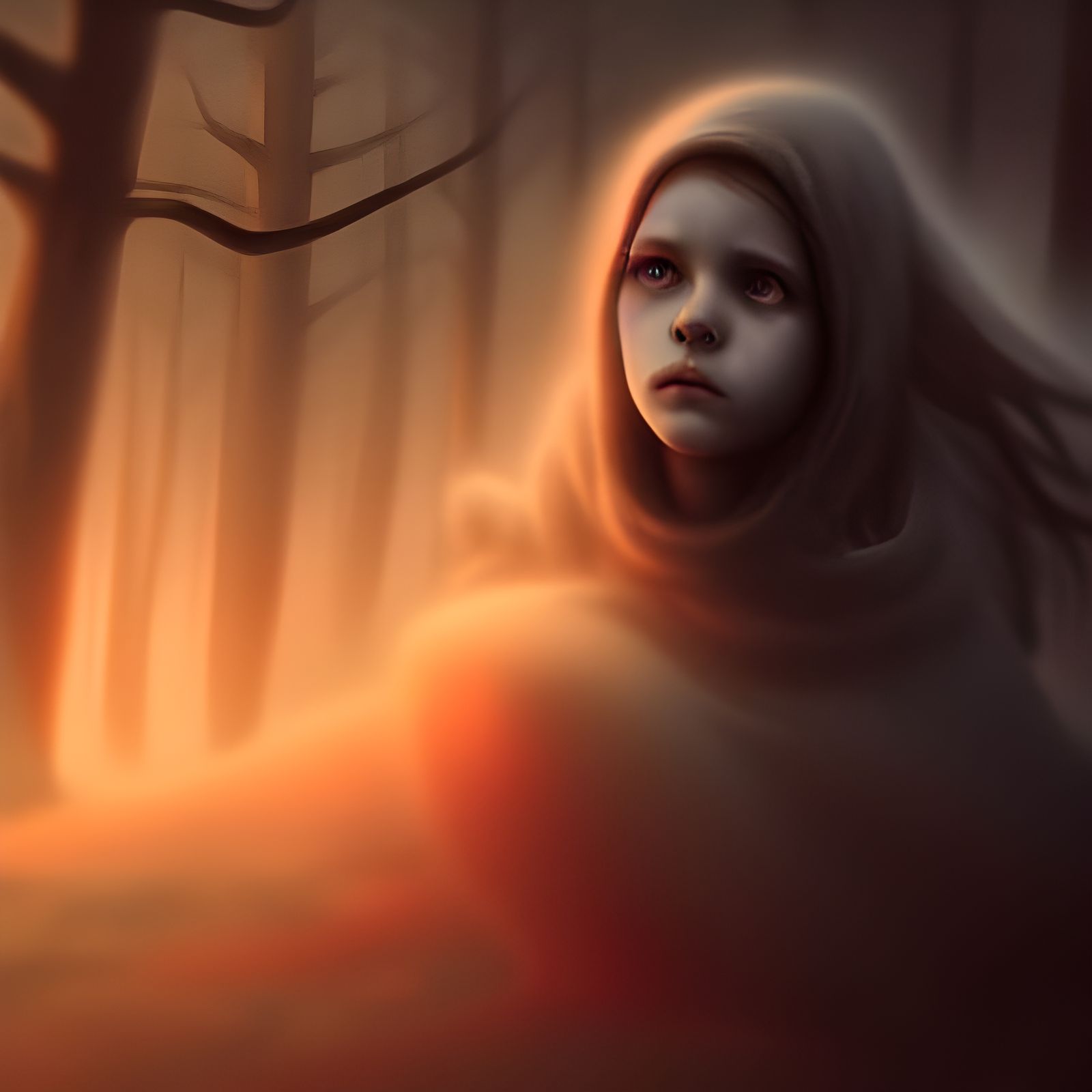 Tormented Ghost Girl in Demented Woodland