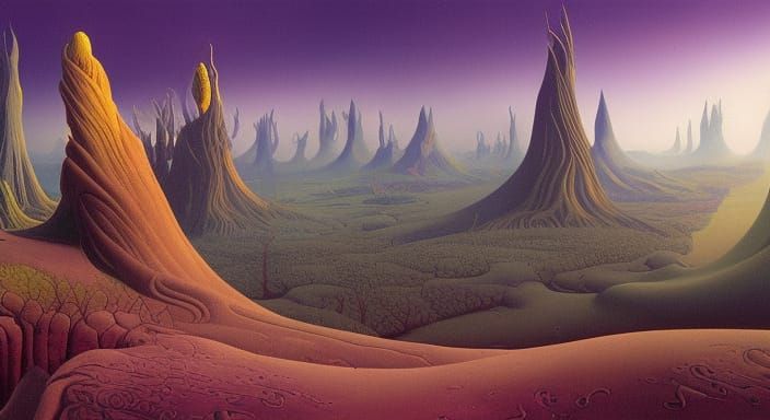 Mystical Dark Dreamscape with Dynamic Lighting