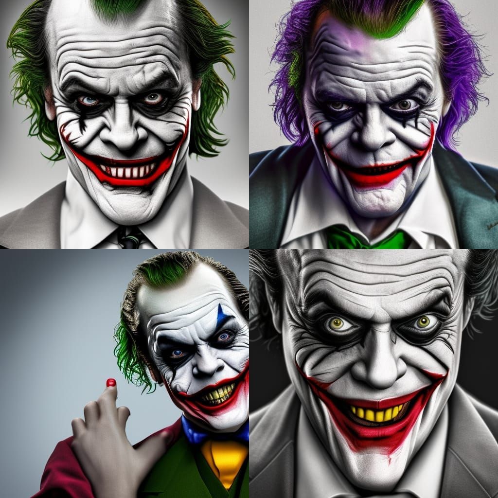 Photorealistic Joker as Digital Matte Painting