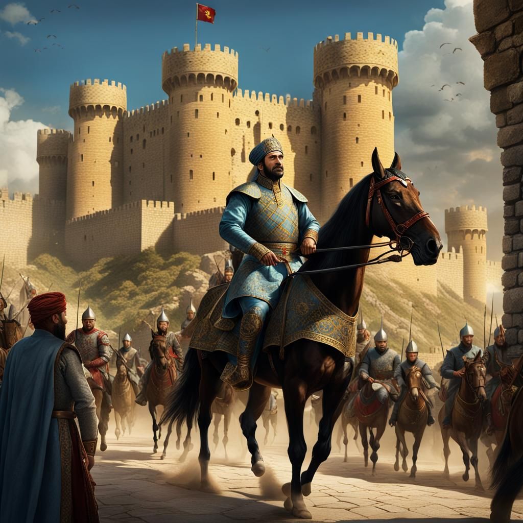 Nizam al-Mulk Portrait with Sultan Alparslan, Detailed Matte...