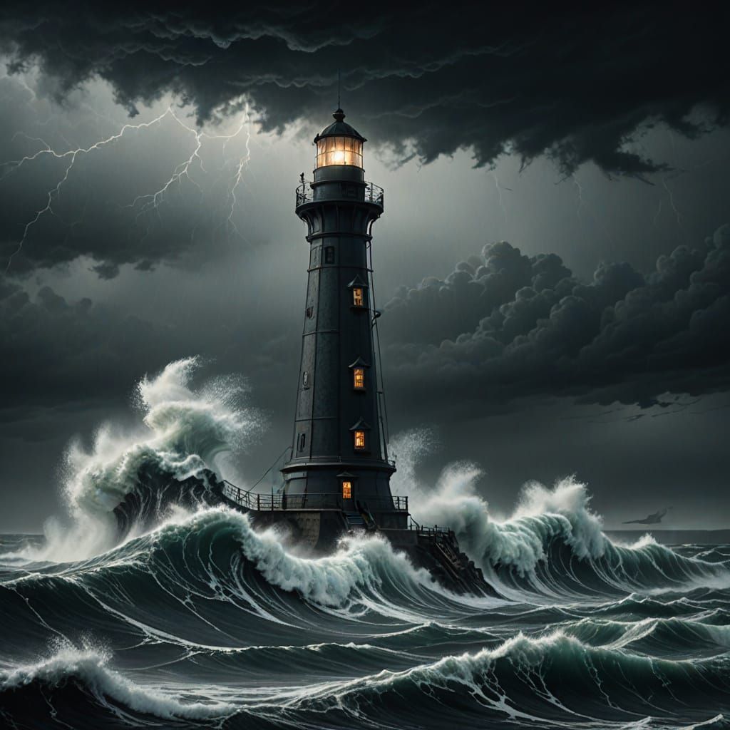 Epic Stormy Seascape in Dark Fantasy Style