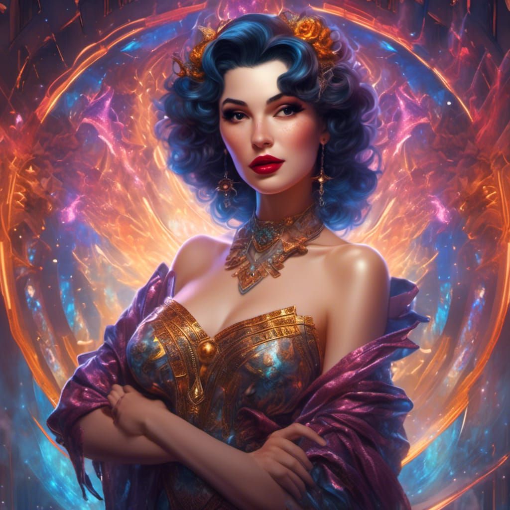 Pinup Wizard in Retro Rockabilly Style