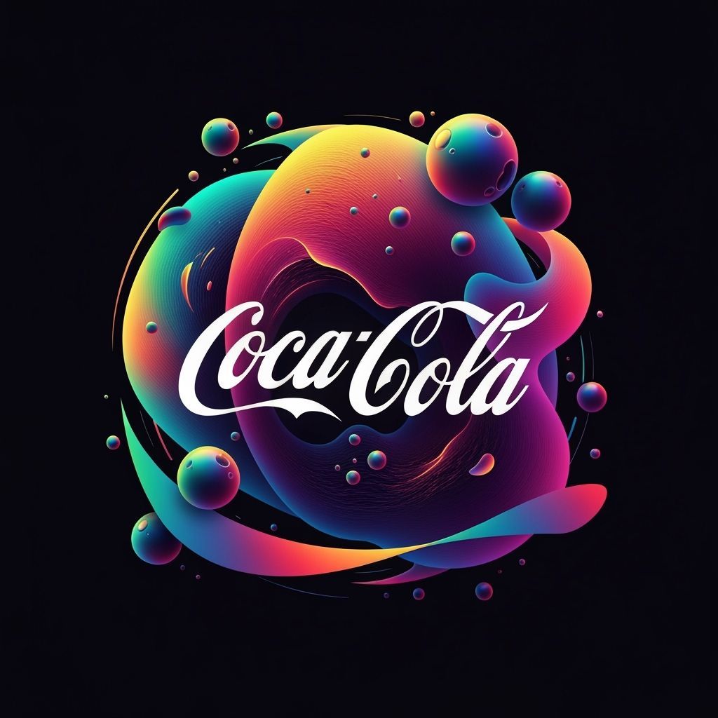 Avant-Garde Coca-Cola Logo with Abstract 3D Effects
