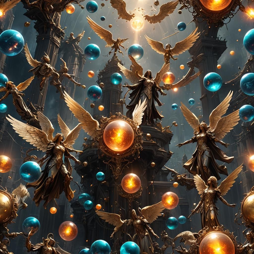 Angels as Plasma Orbs: A Fantastical Concept Art