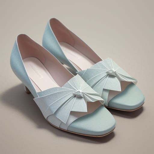Elegant Origami Paper Evening Shoes in Soft Focus