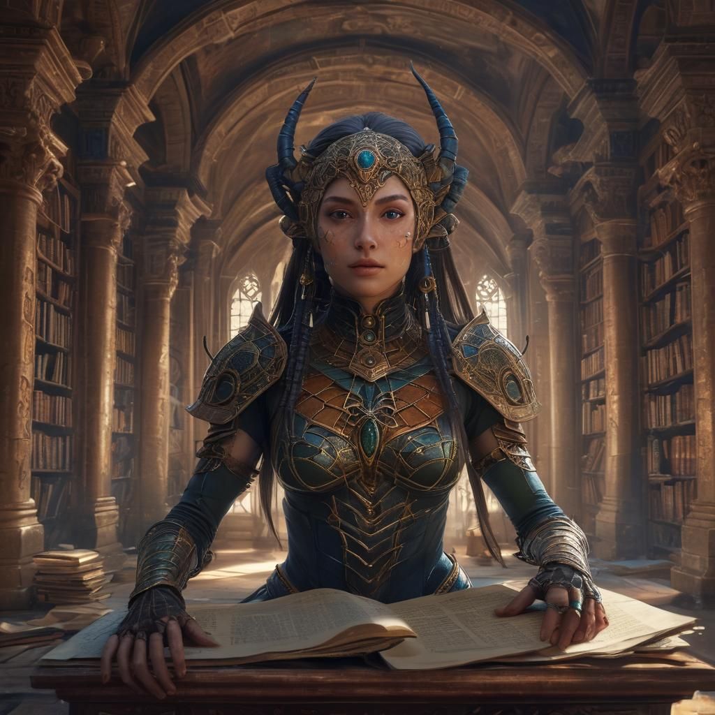 Mystic Spider Warrior in Ethereal Library