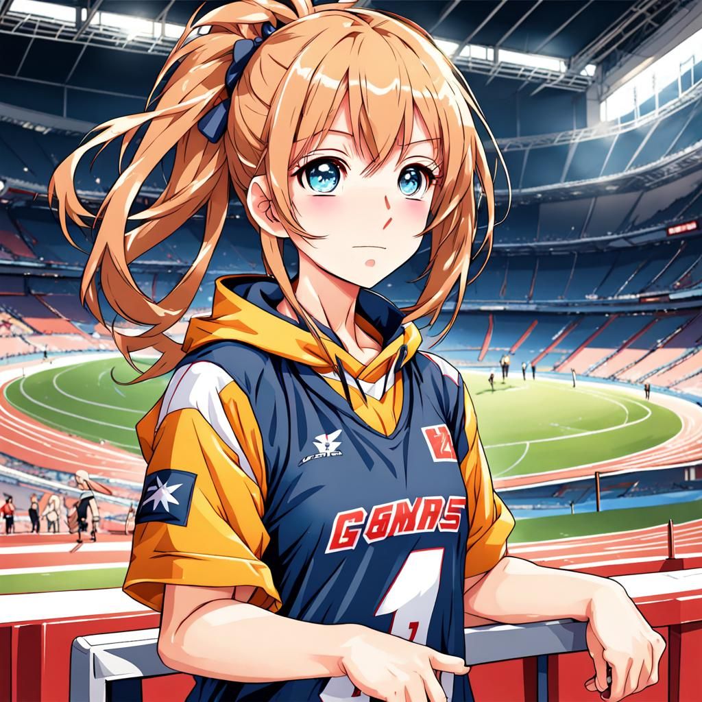 Anime Girl at a Sports Event