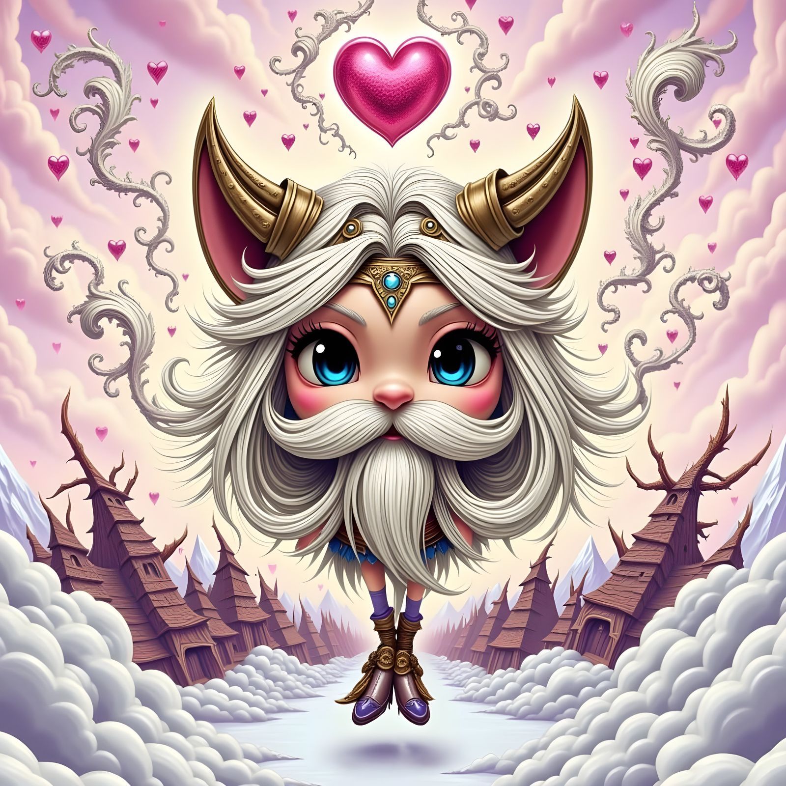 Viking Giants in Whimsical, Sparkly Landscape