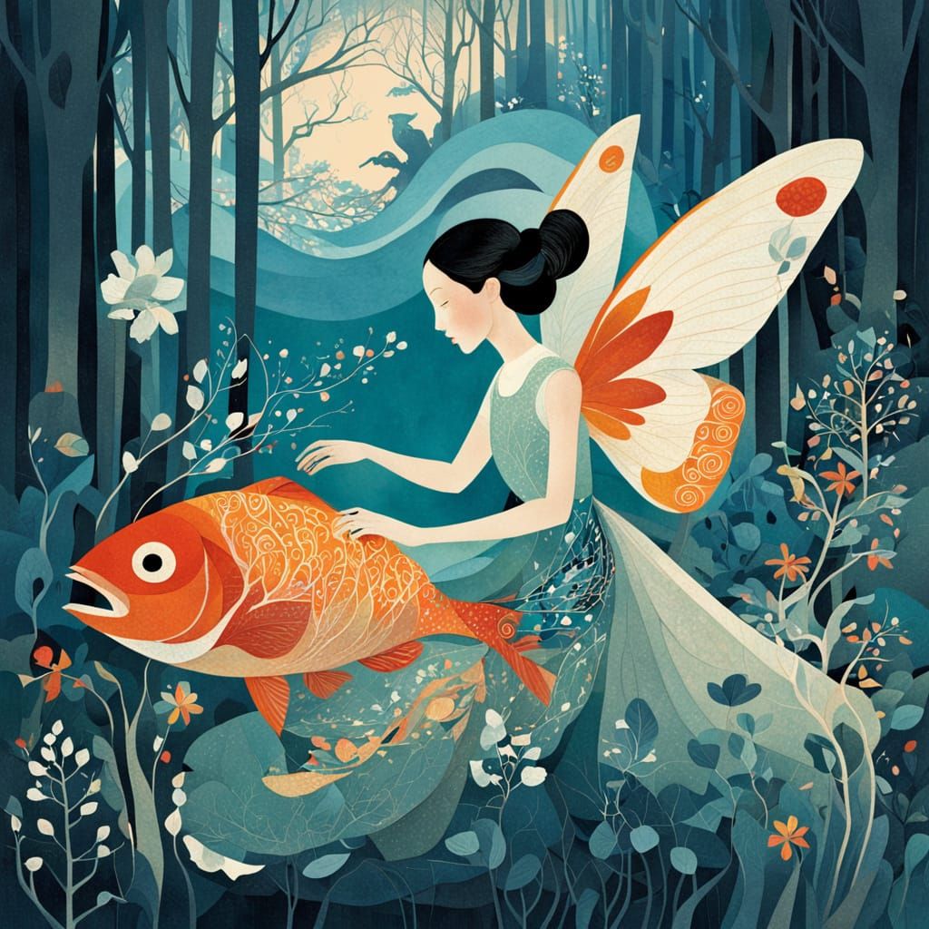 Surreal Floral Papercut in Modernist Style