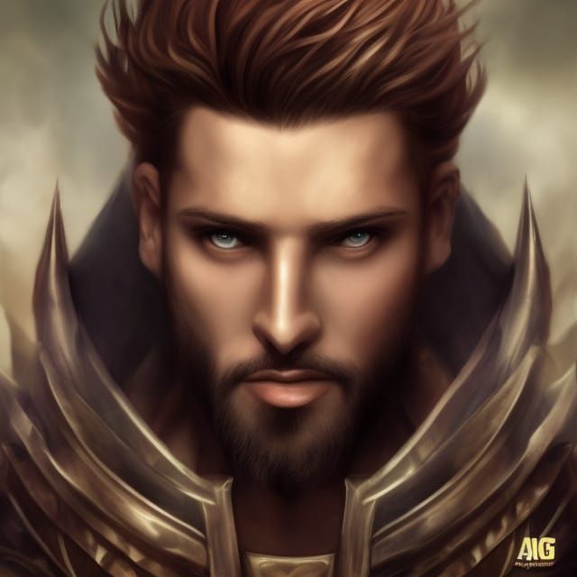 Aries, God of War: Hyperrealistic Portrait