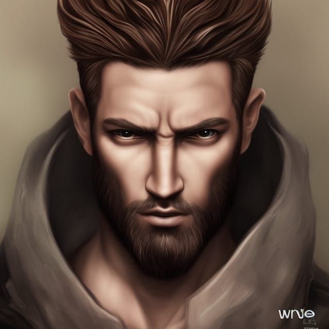 Aries, God of War: Hyperrealistic Portrait