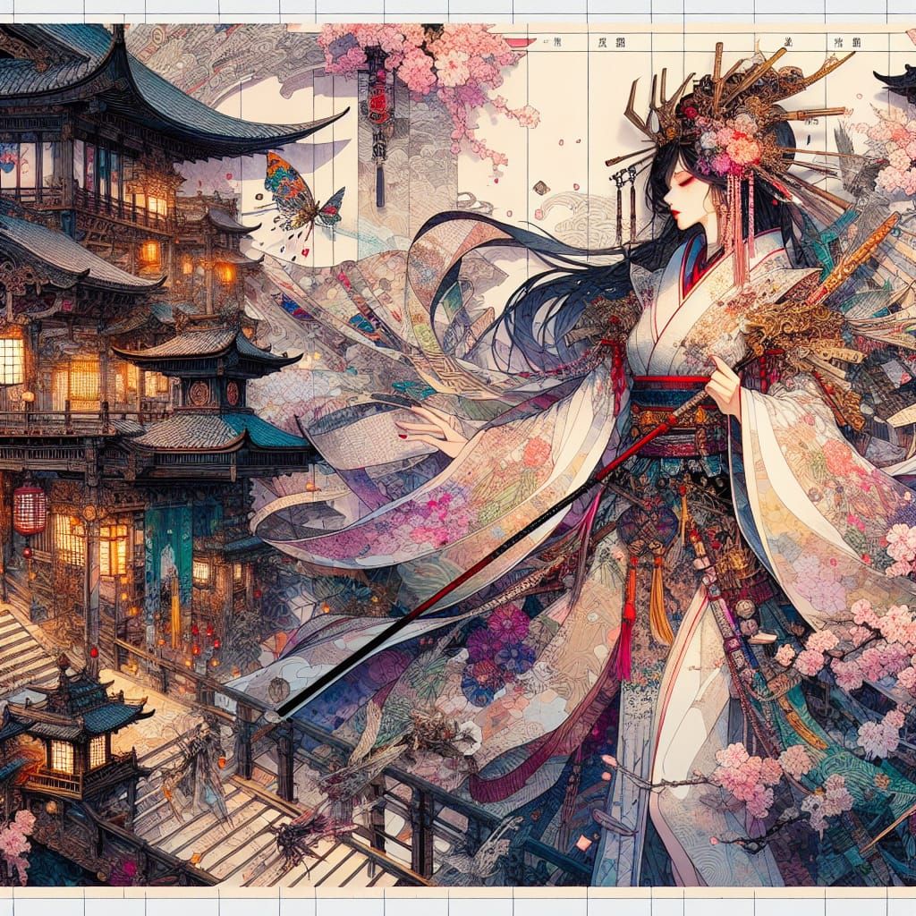 Geisha Assassin in Fantastical Asian World