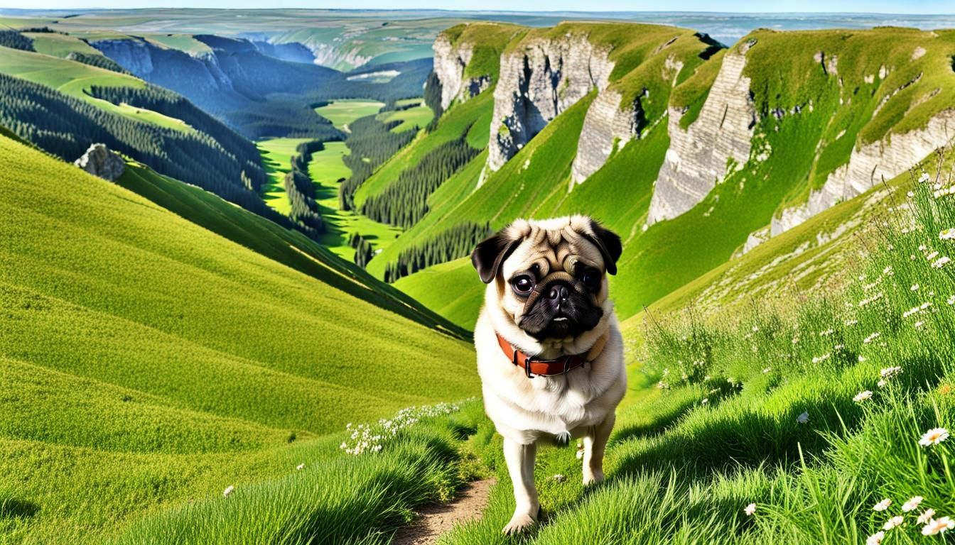 Pug's Meadow Path with High Cliffs