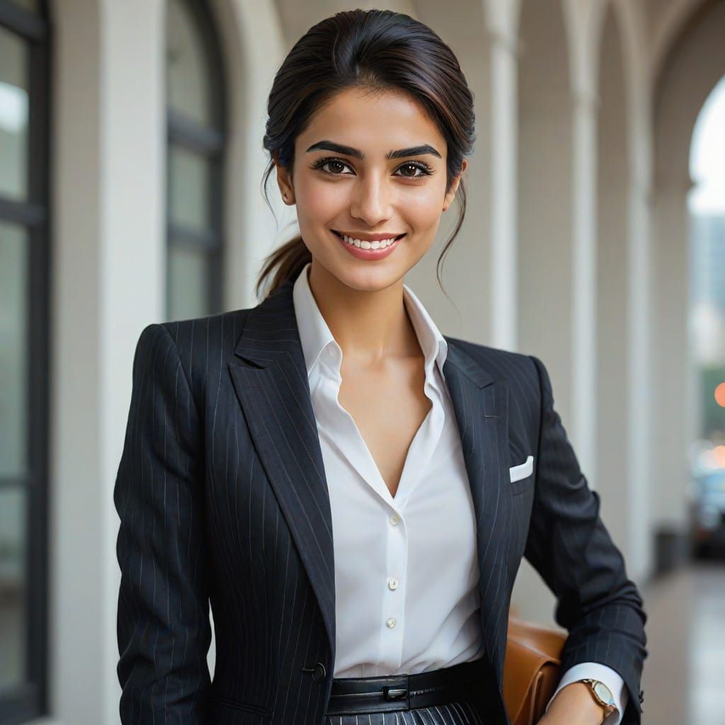 Elegant Iranian Executive Revealed in Close-up Portrait