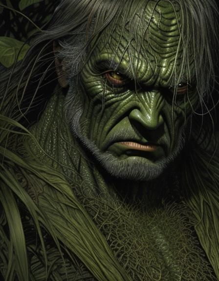 swamp thing   realistic masterpiece detailed Bernie Wrightson
