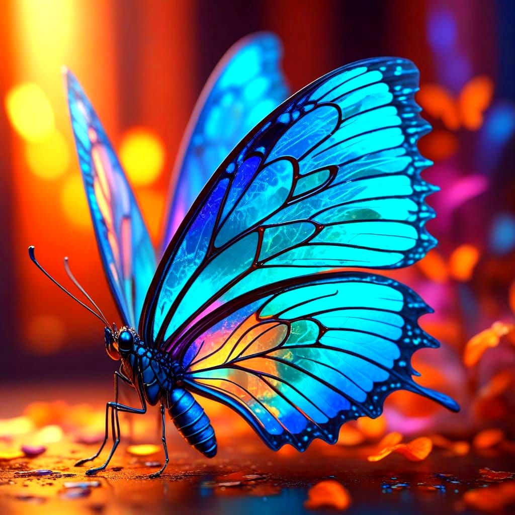 Iridescent Opal Butterfly Radiates Inner Brilliance