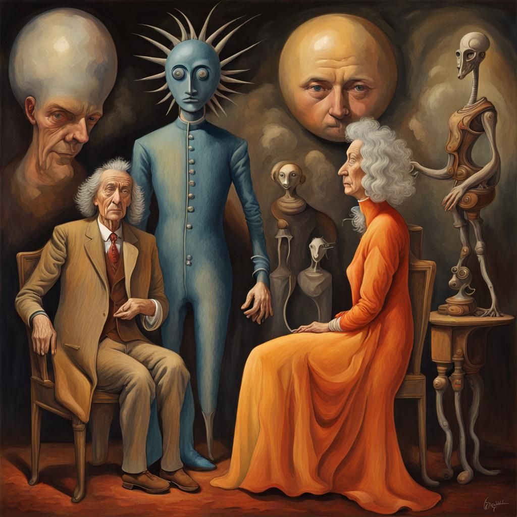 Surreal Dark Fantasy Dreamscape in Watercolor Style