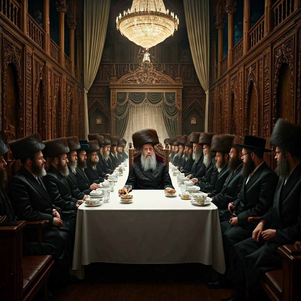 A Regal Hasidic Rabbinical Leader in Traditional Chasidic Ga...