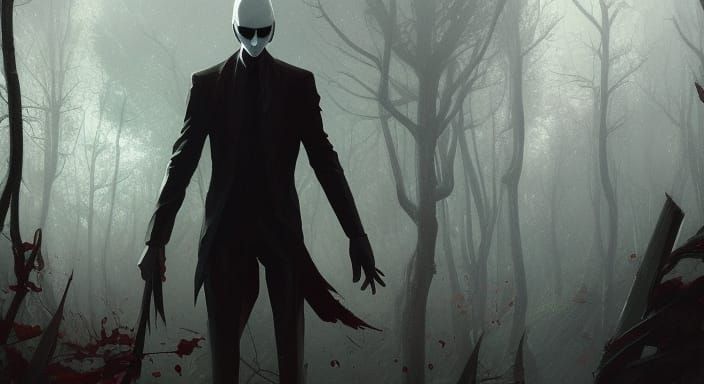 Slenderman with Sword: Dark Fantasy Concept Art